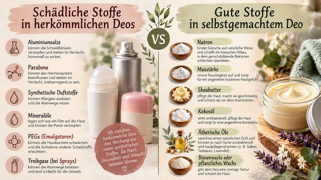 deo selbst machen gegenüberstellung kritischer und verträglicher inhaltsstoffe (KI-generiertes Bild)