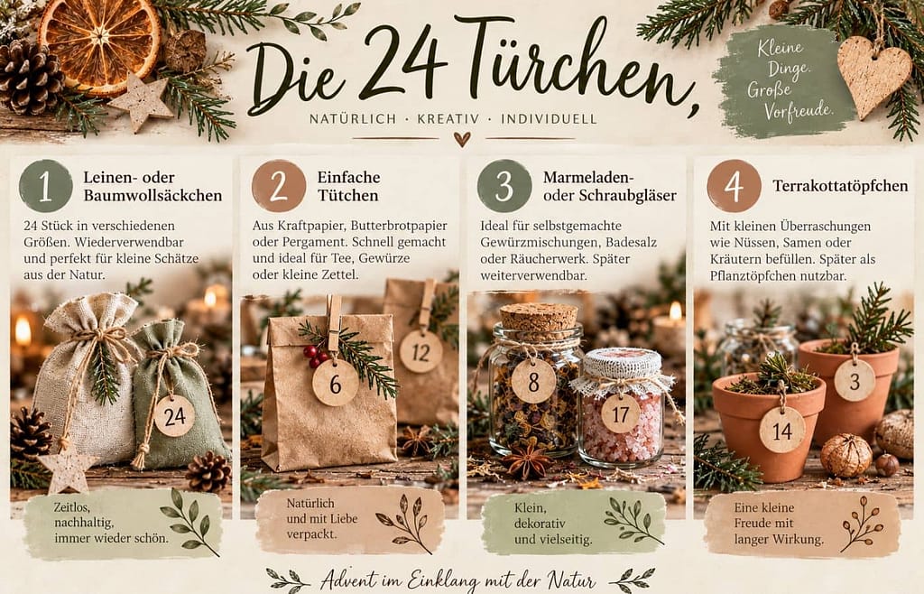 diy adventskalender natürliche verpackungen (KI-generiertes Bild)
